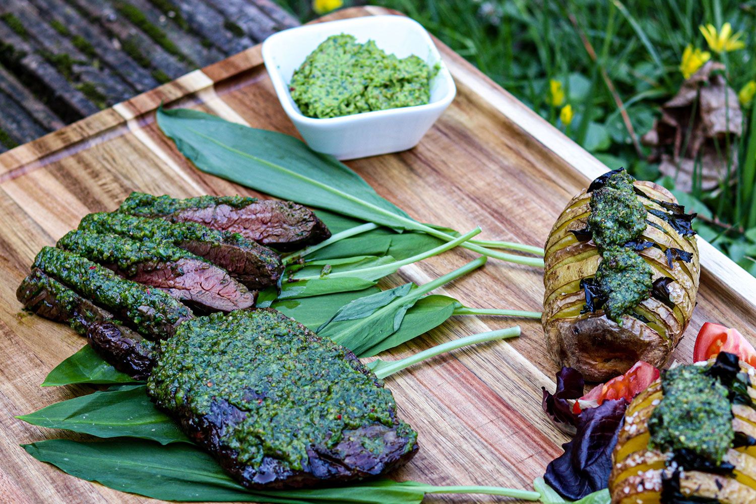 Skirt Steak mit Bärlauchbutter