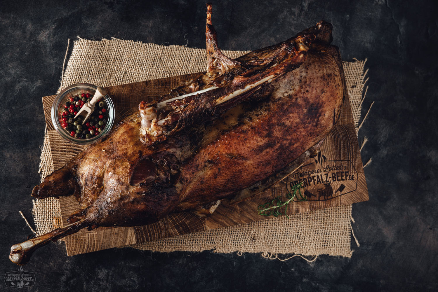 Halbe Sous Vide vorgegarte Bauern/Weihnachtsgans