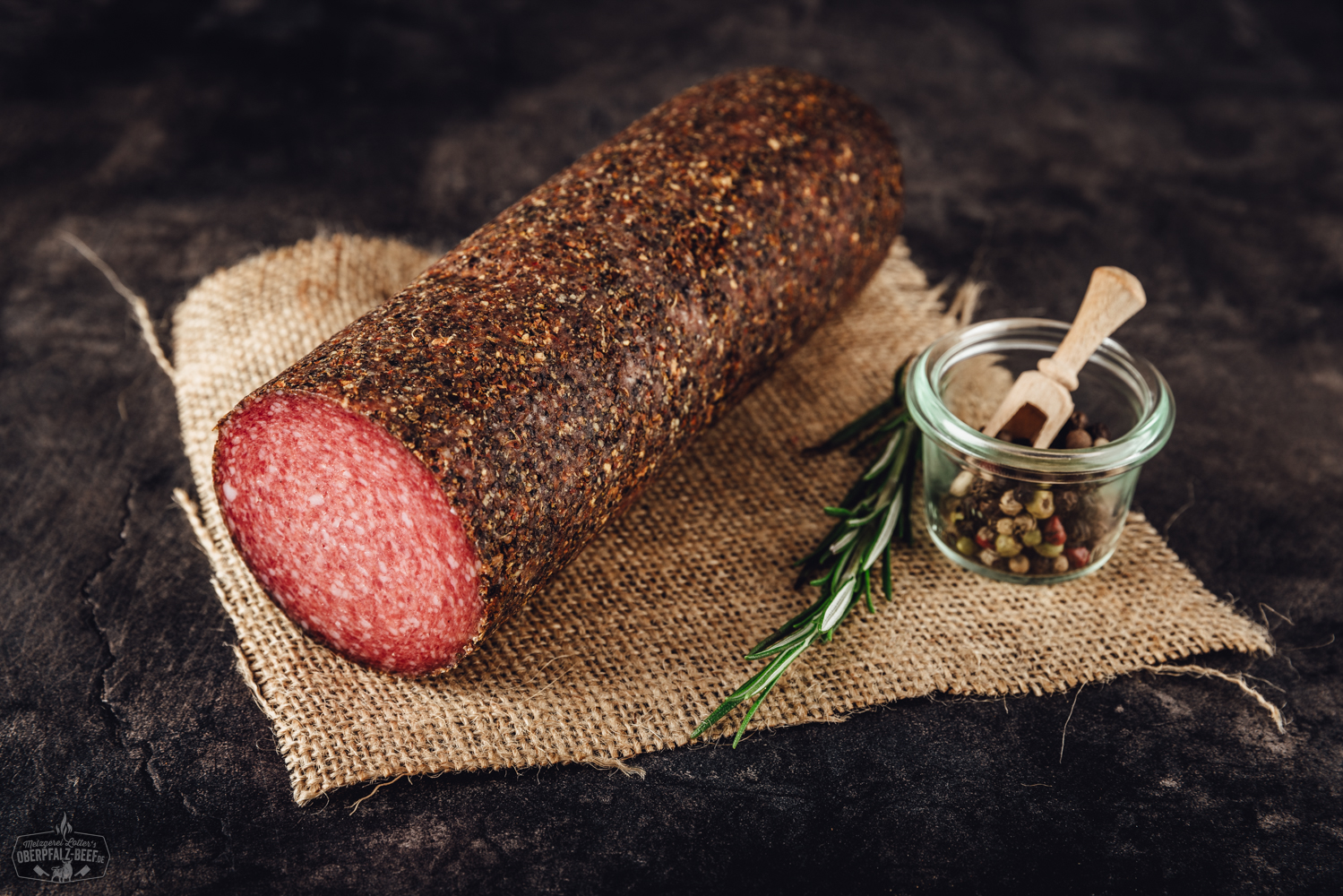 Wachholder Salami geschnitten