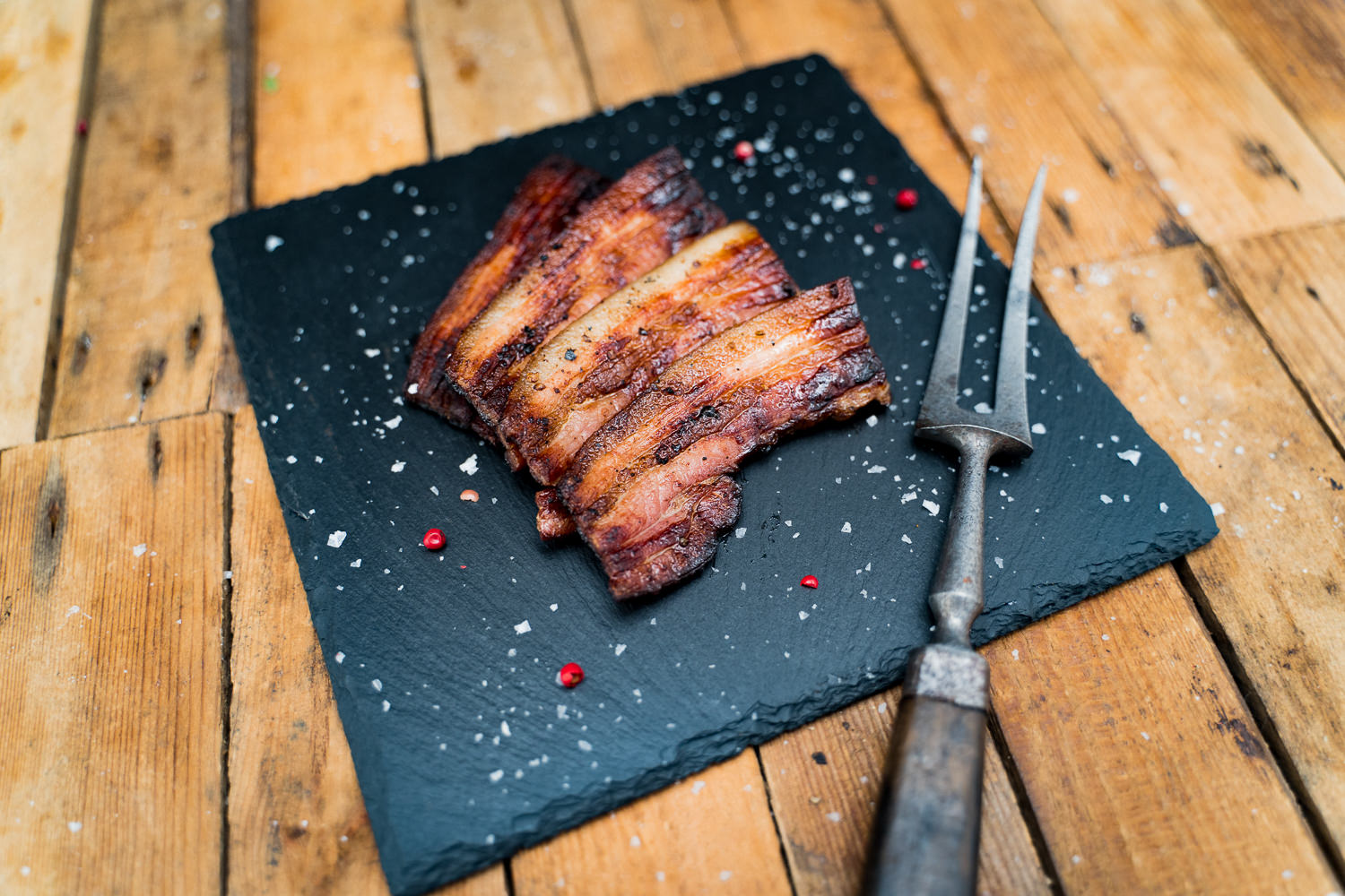 BBQ Bacon geschnitten