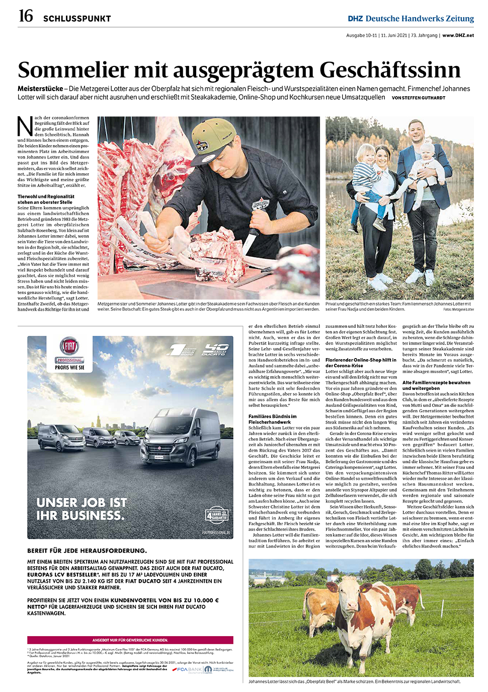 Oberpfalz-Beef.de in der Deutschen Handwerkszeitung